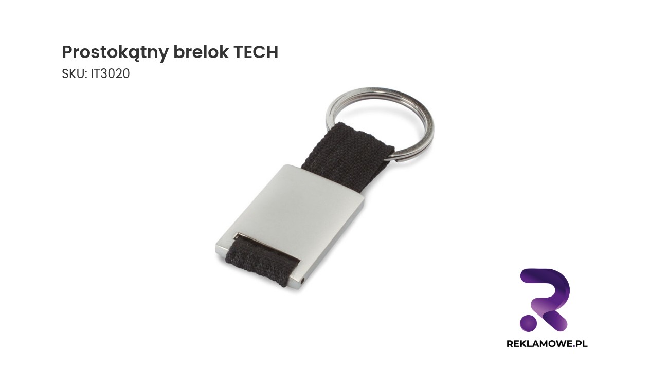 Prostokątny brelok TECH