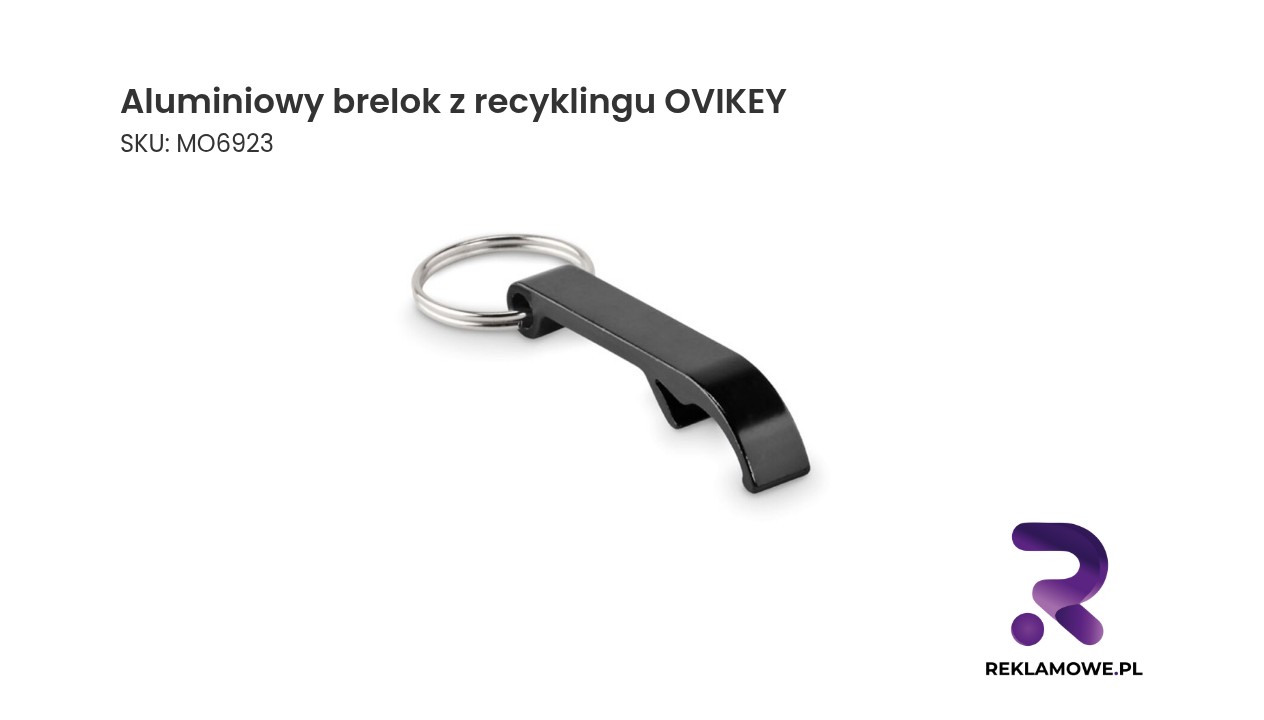 Aluminiowy brelok z recyklingu OVIKEY – ekologiczny brelok reklamowy