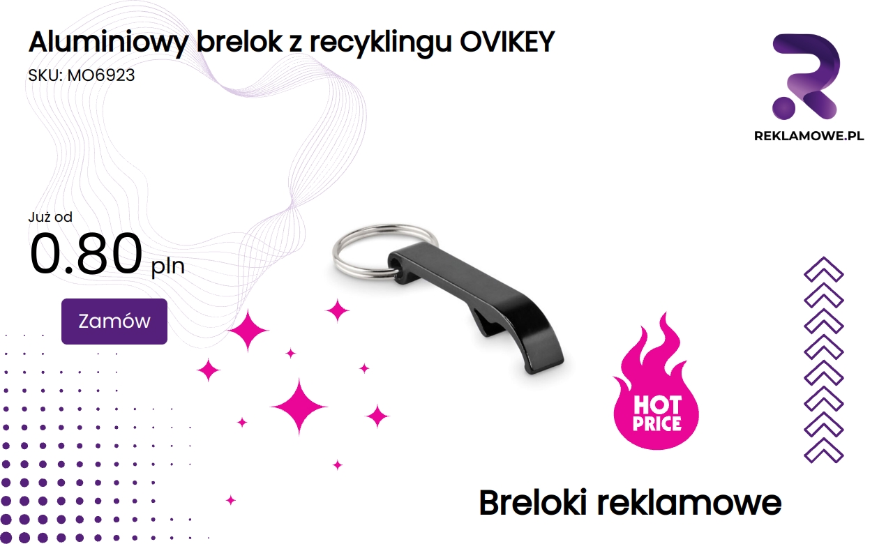 Ekologiczny aluminiowy brelok OVIKEY wykonany z recyklingu