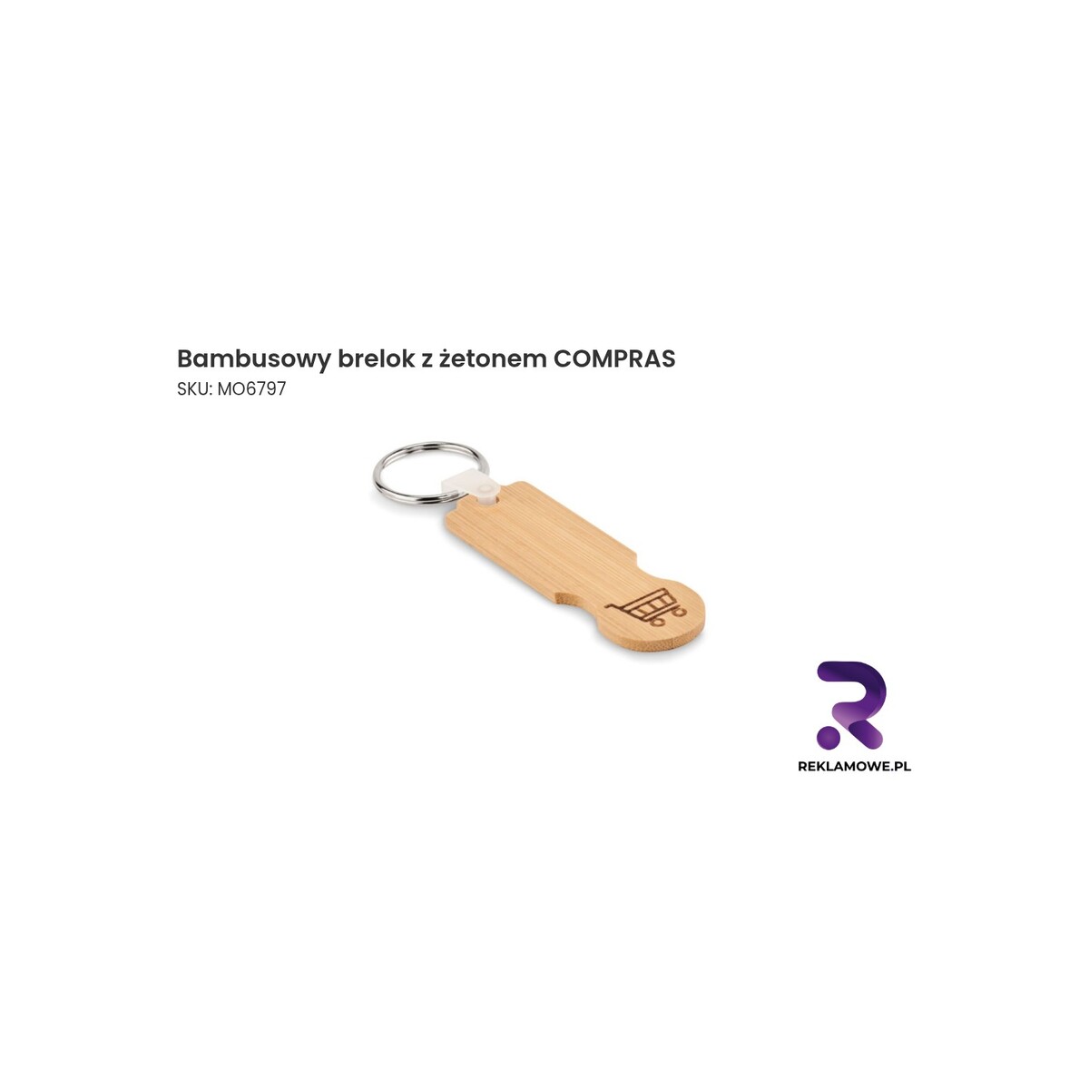 bambusowy brelok z zetonem compras