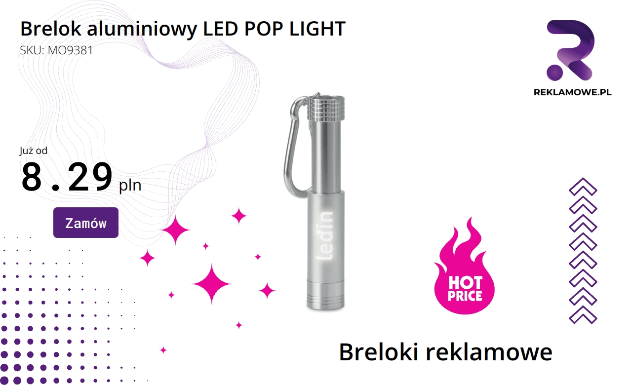 Brelok aluminiowy LED POP LIGHT