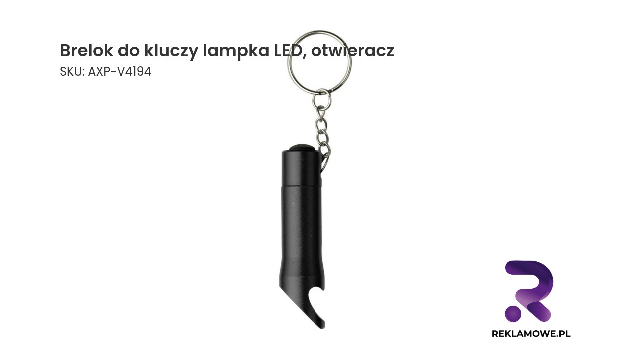 Brelok do kluczy z lampką LED i otwieraczem do butelek