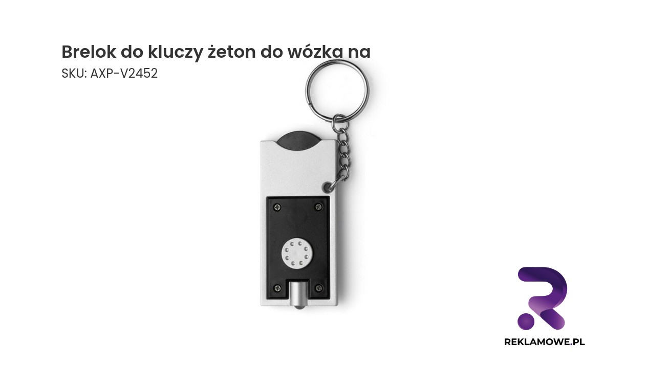 Brelok do kluczy, żeton do wózka na zakupy, lampka LED Brelok do kluczy z żetonem do wózka