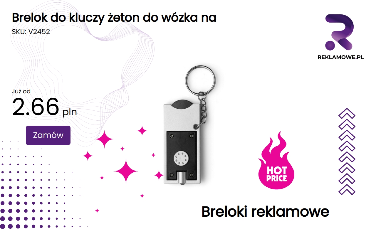 Brelok do kluczy z żetonem do wózka