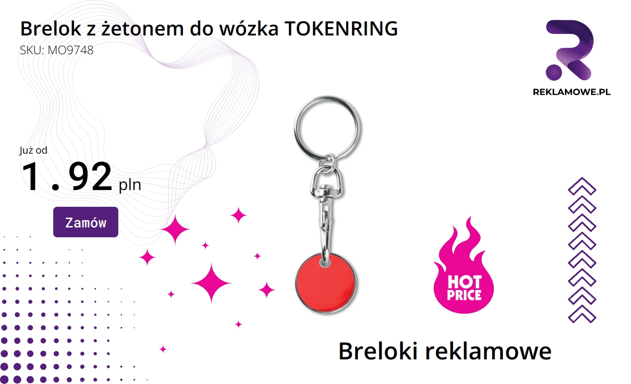 Brelok z żetonem do wózka TOKENRING