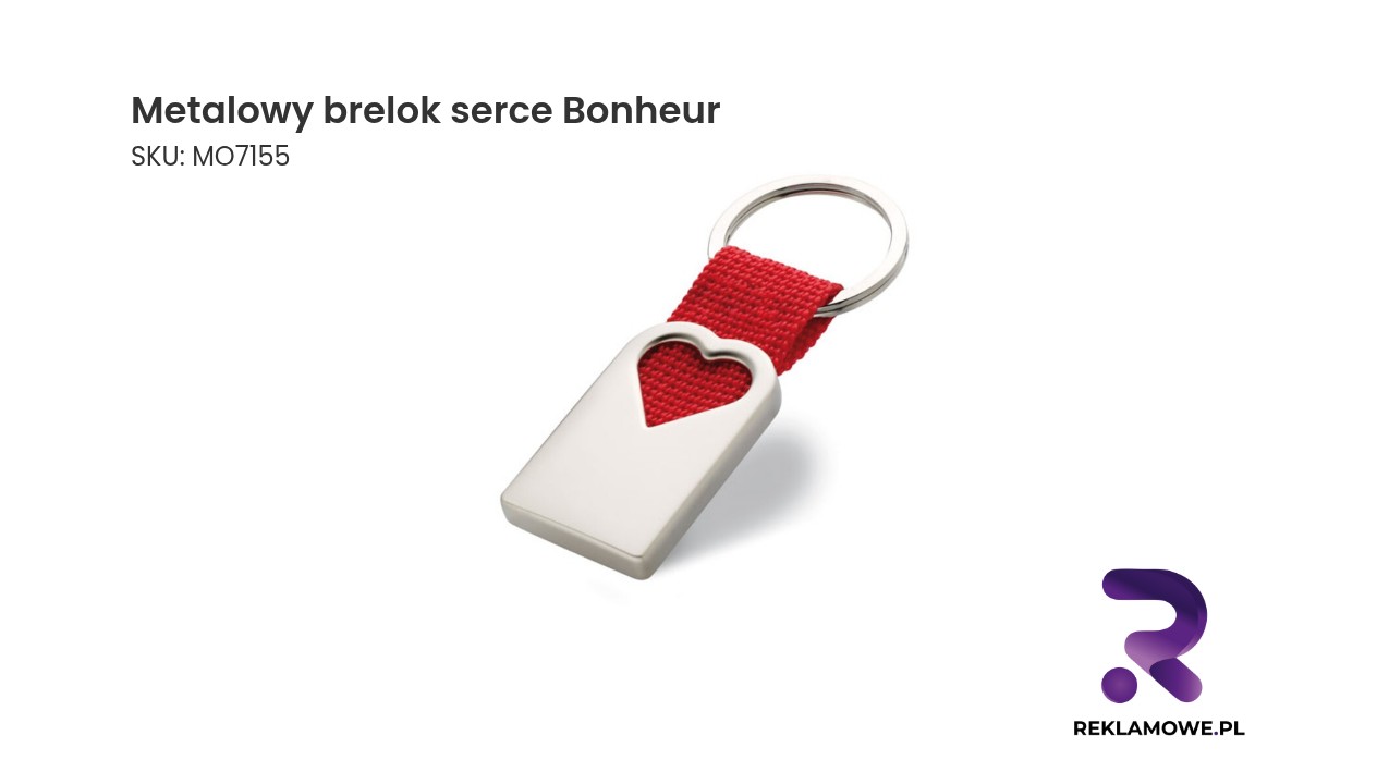 Metalowy brelok serce Bonheur – elegancki brelok w kształcie serca
