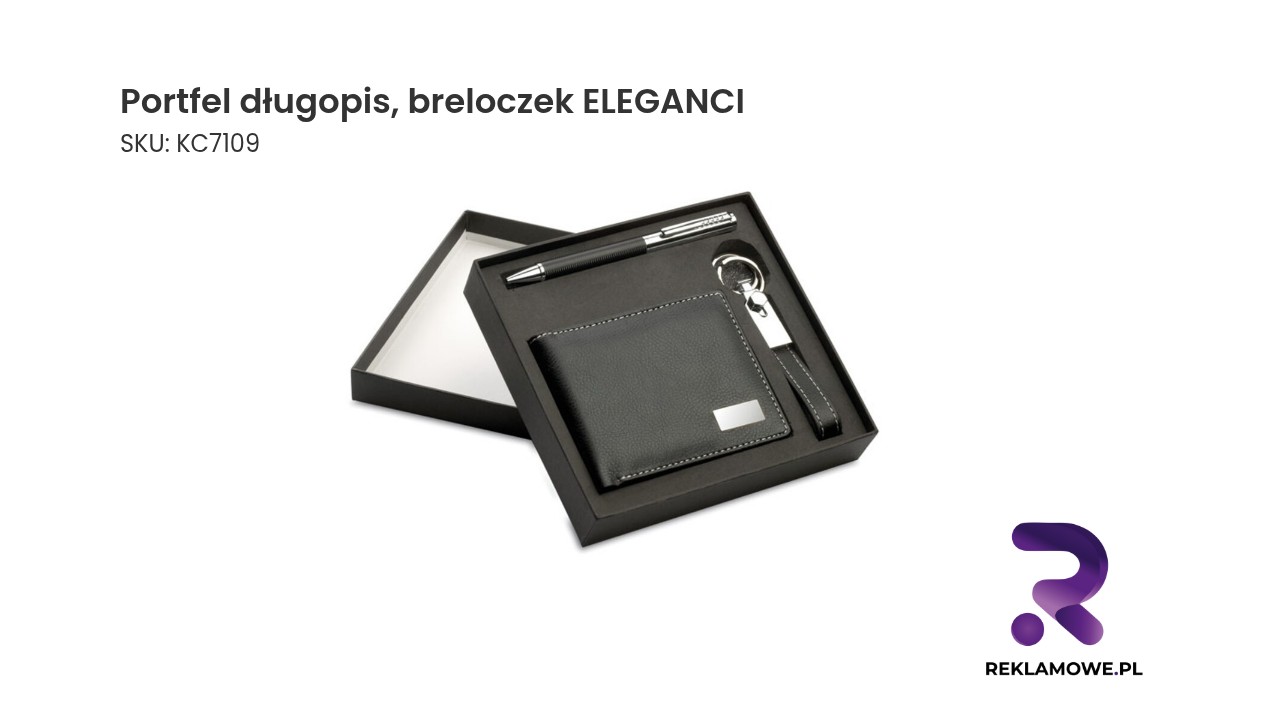 Zestaw Eleganci z portfelem, długopisem i breloczkiem