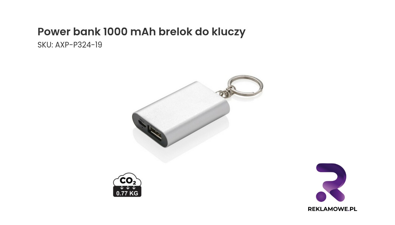Power bank 1000 mAh w formie breloka do kluczy