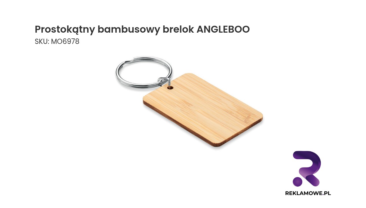 Prostokątny bambusowy brelok ANGLEBOO