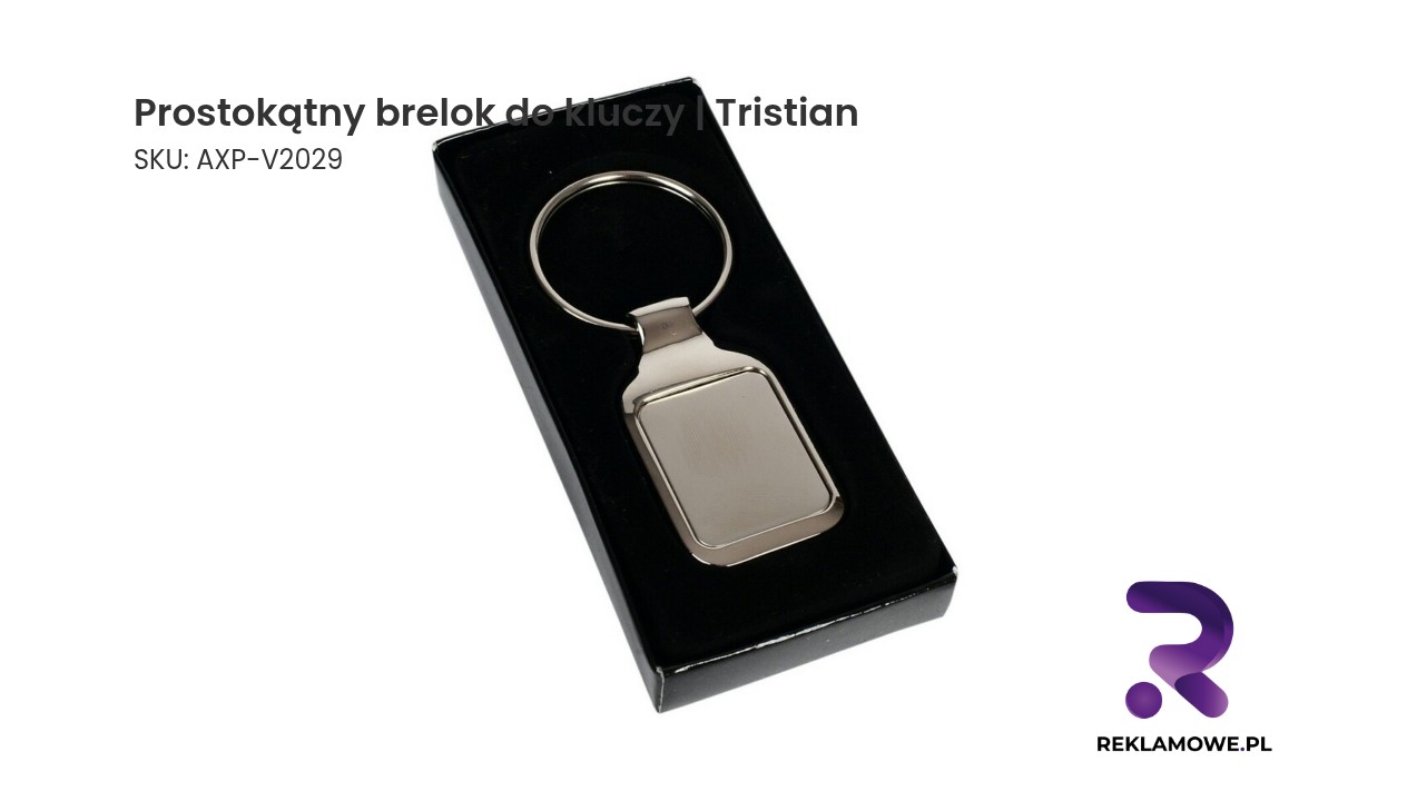 Prostokątny brelok do kluczy Tristian – elegancki brelok do kluczy